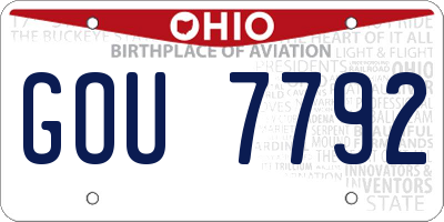 OH license plate GOU7792