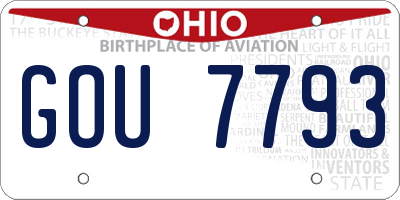OH license plate GOU7793