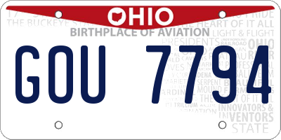 OH license plate GOU7794