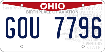 OH license plate GOU7796