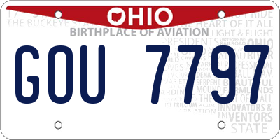 OH license plate GOU7797