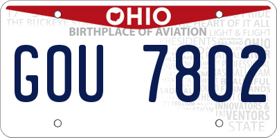 OH license plate GOU7802