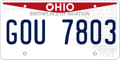 OH license plate GOU7803