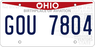 OH license plate GOU7804
