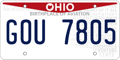 OH license plate GOU7805