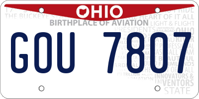 OH license plate GOU7807