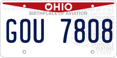 OH license plate GOU7808