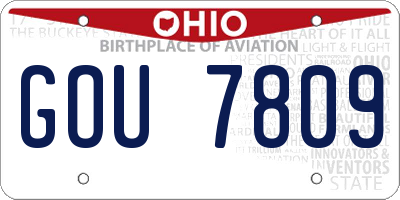 OH license plate GOU7809