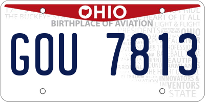 OH license plate GOU7813
