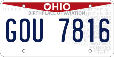 OH license plate GOU7816