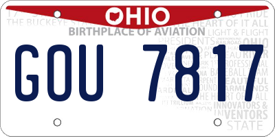 OH license plate GOU7817