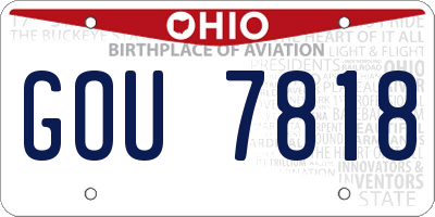 OH license plate GOU7818