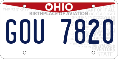 OH license plate GOU7820