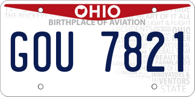 OH license plate GOU7821