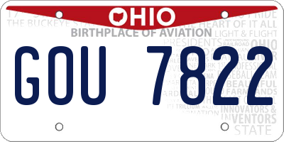 OH license plate GOU7822