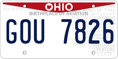 OH license plate GOU7826
