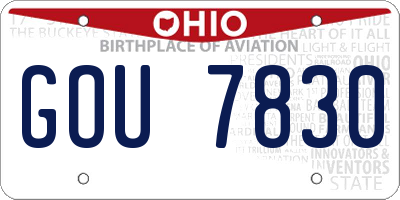 OH license plate GOU7830