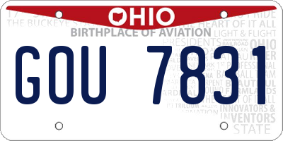 OH license plate GOU7831