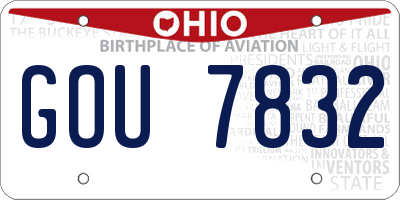 OH license plate GOU7832