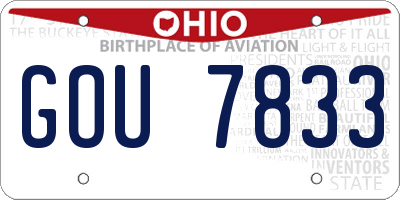 OH license plate GOU7833
