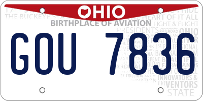 OH license plate GOU7836