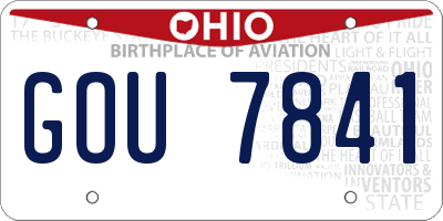 OH license plate GOU7841