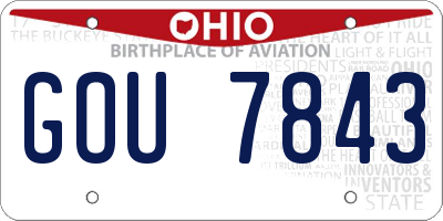 OH license plate GOU7843