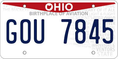 OH license plate GOU7845