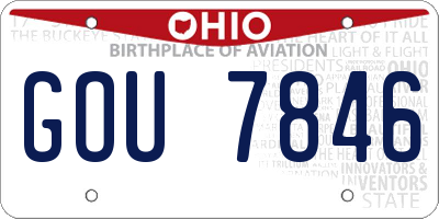 OH license plate GOU7846