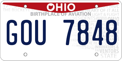 OH license plate GOU7848
