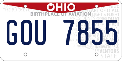 OH license plate GOU7855