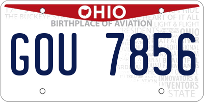 OH license plate GOU7856