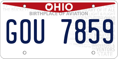 OH license plate GOU7859
