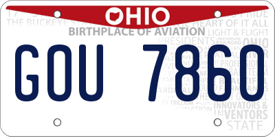 OH license plate GOU7860
