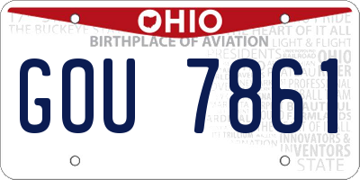 OH license plate GOU7861