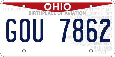 OH license plate GOU7862