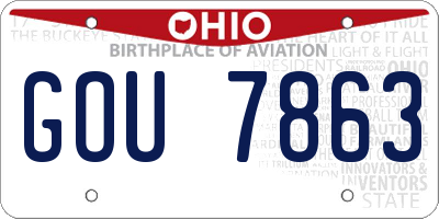 OH license plate GOU7863