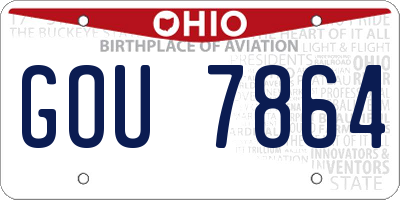 OH license plate GOU7864