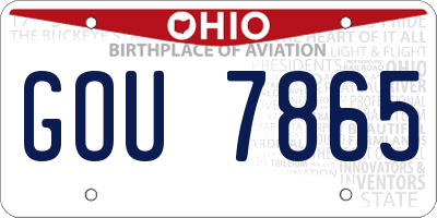 OH license plate GOU7865