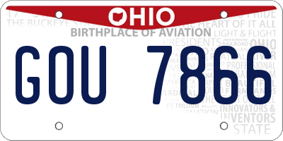 OH license plate GOU7866