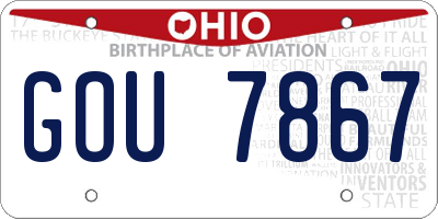 OH license plate GOU7867