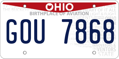 OH license plate GOU7868