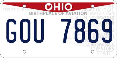 OH license plate GOU7869