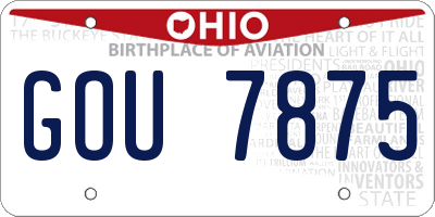 OH license plate GOU7875