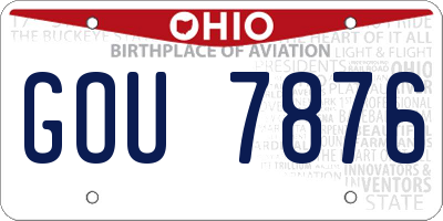 OH license plate GOU7876