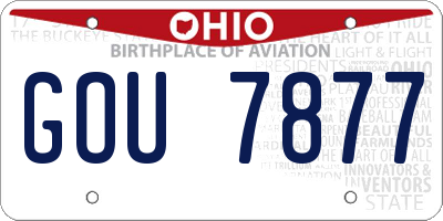 OH license plate GOU7877