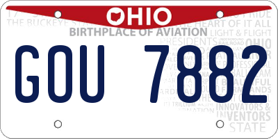 OH license plate GOU7882