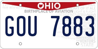 OH license plate GOU7883