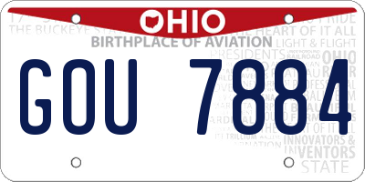 OH license plate GOU7884
