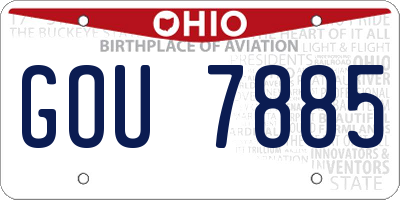 OH license plate GOU7885